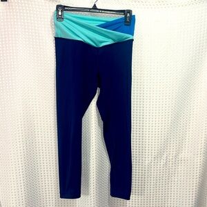 VSX Victoria’s Secret High Rise Color Block Leggings Navy Size 8